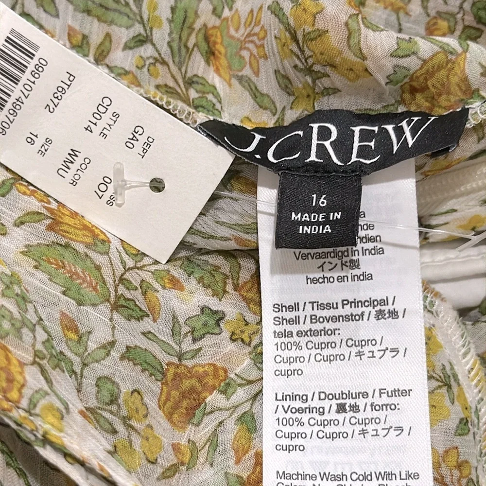 NWT J. Crew Crinkle Chiffon camisole in floral vines - Picture 6 of 8